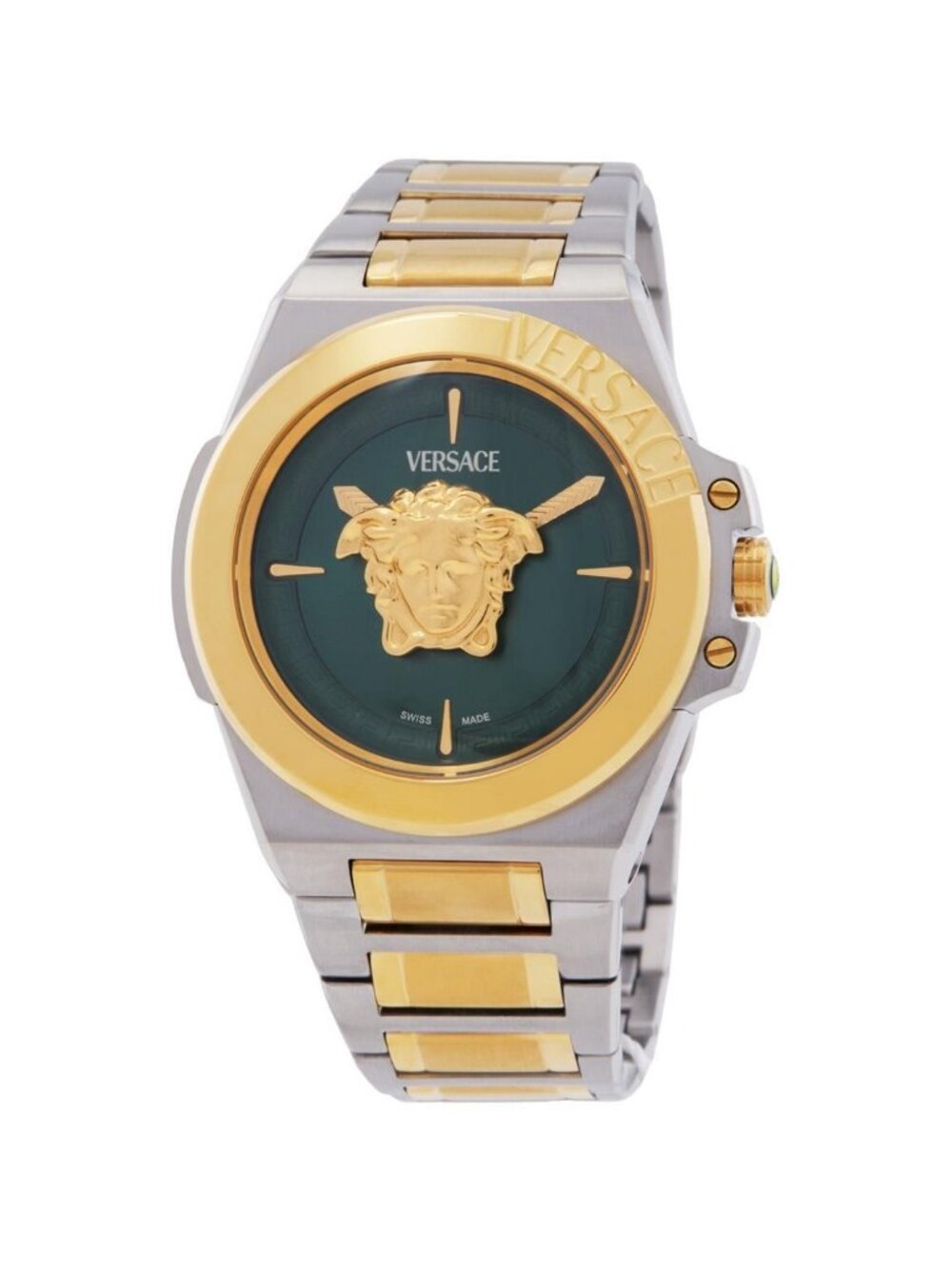 NWT Versace Hera Quartz Green Dial Two-Tone Ladies Watch